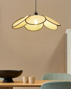 Candeeiro Suspenso Em Papel Natural E Preto Meroo