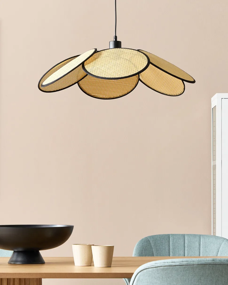 Candeeiro Suspenso Em Papel Natural E Preto Meroo