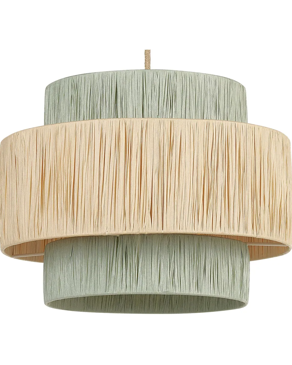 Candeeiro Suspenso Em Papel Natural E Verde Palbra