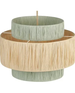 Candeeiro Suspenso Em Papel Natural E Verde Palbra