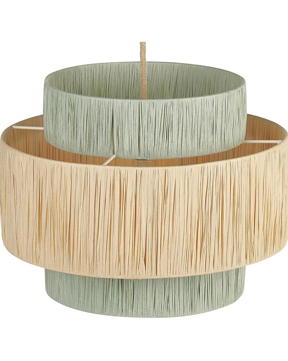 Candeeiro Suspenso Em Papel Natural E Verde Palbra