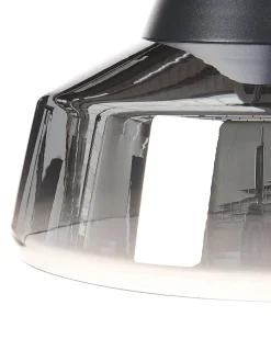 Candeeiro Suspenso Em Vidro Preto E Prateado Talparo