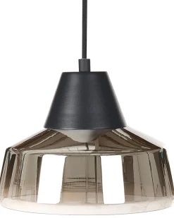 Candeeiro Suspenso Em Vidro Preto E Dourado Talparo