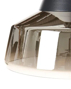 Candeeiro Suspenso Em Vidro Preto E Dourado Talparo