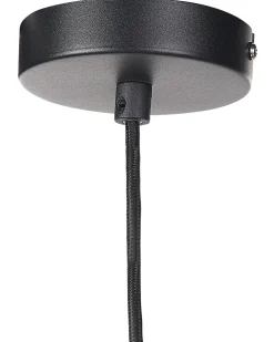 Candeeiro Suspenso Em Vidro Preto E Dourado Talparo