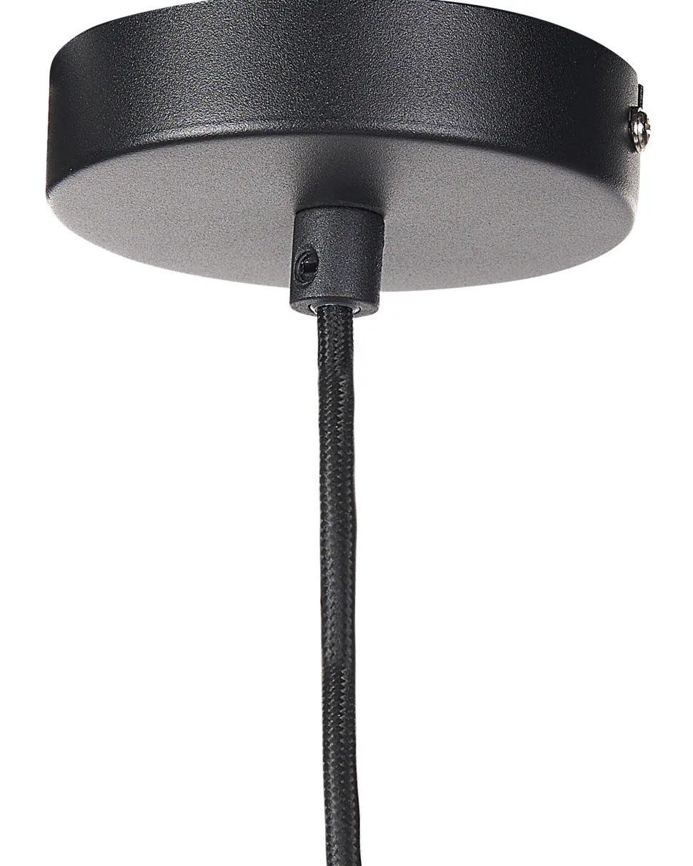 Candeeiro Suspenso Em Vidro Preto E Dourado Talparo