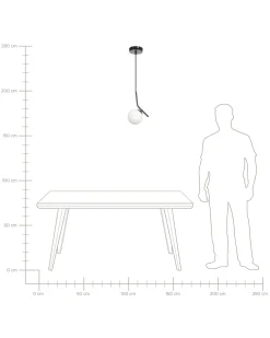 Candeeiro Suspenso Em Vidro Preto Wapiti