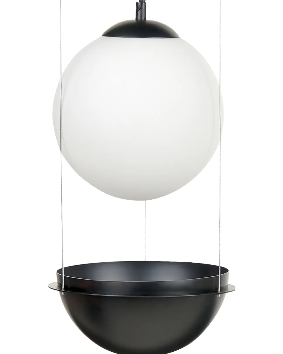 Candeeiro Suspenso Em Vidro Preto Tobins