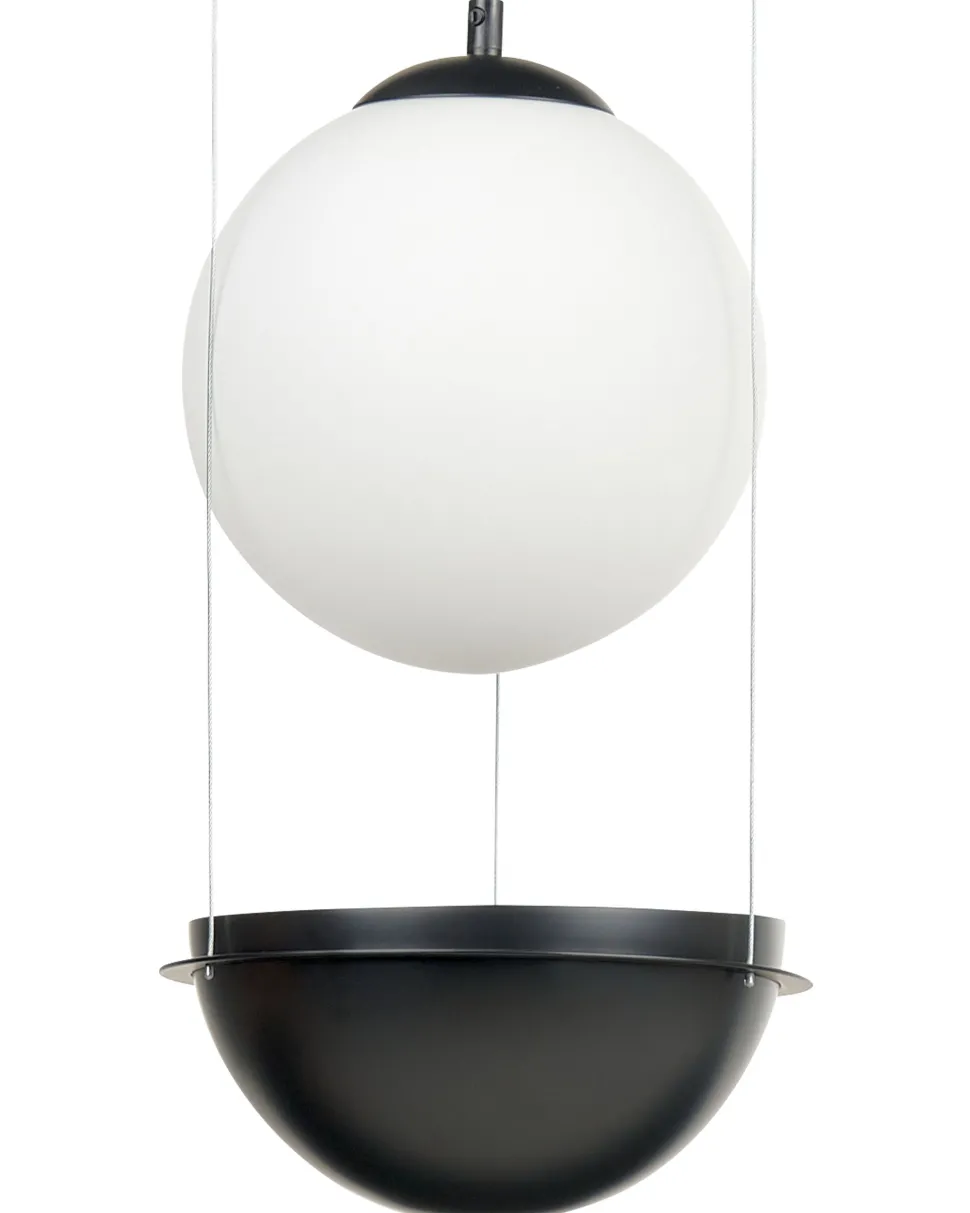 Candeeiro Suspenso Em Vidro Preto Tobins