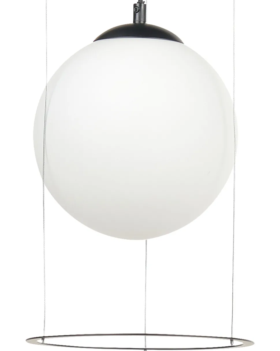 Candeeiro Suspenso Em Vidro Preto Tobins