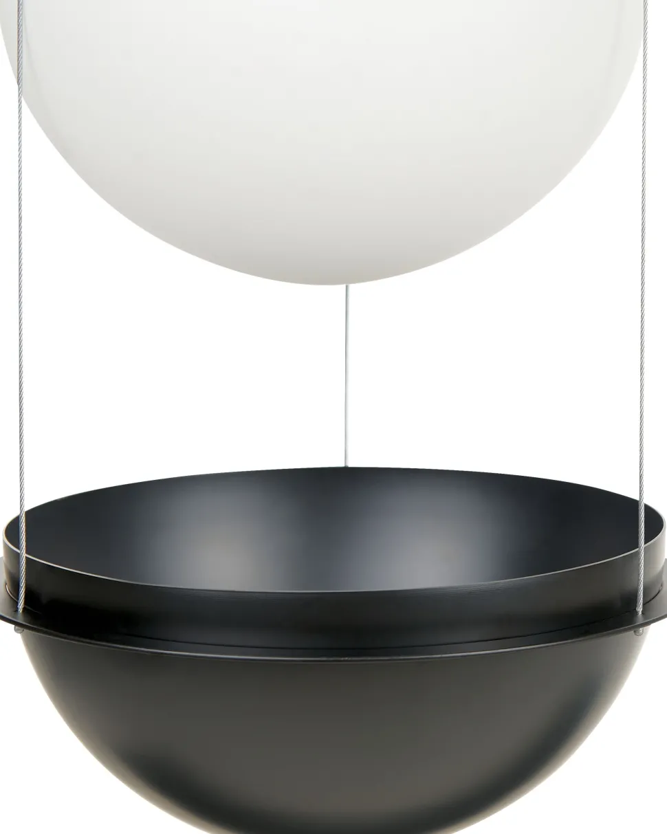 Candeeiro Suspenso Em Vidro Preto Tobins