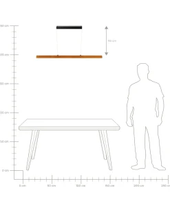 Candeeiro Suspenso Led Com Escurecimento Em Madeira Escura Stewarts