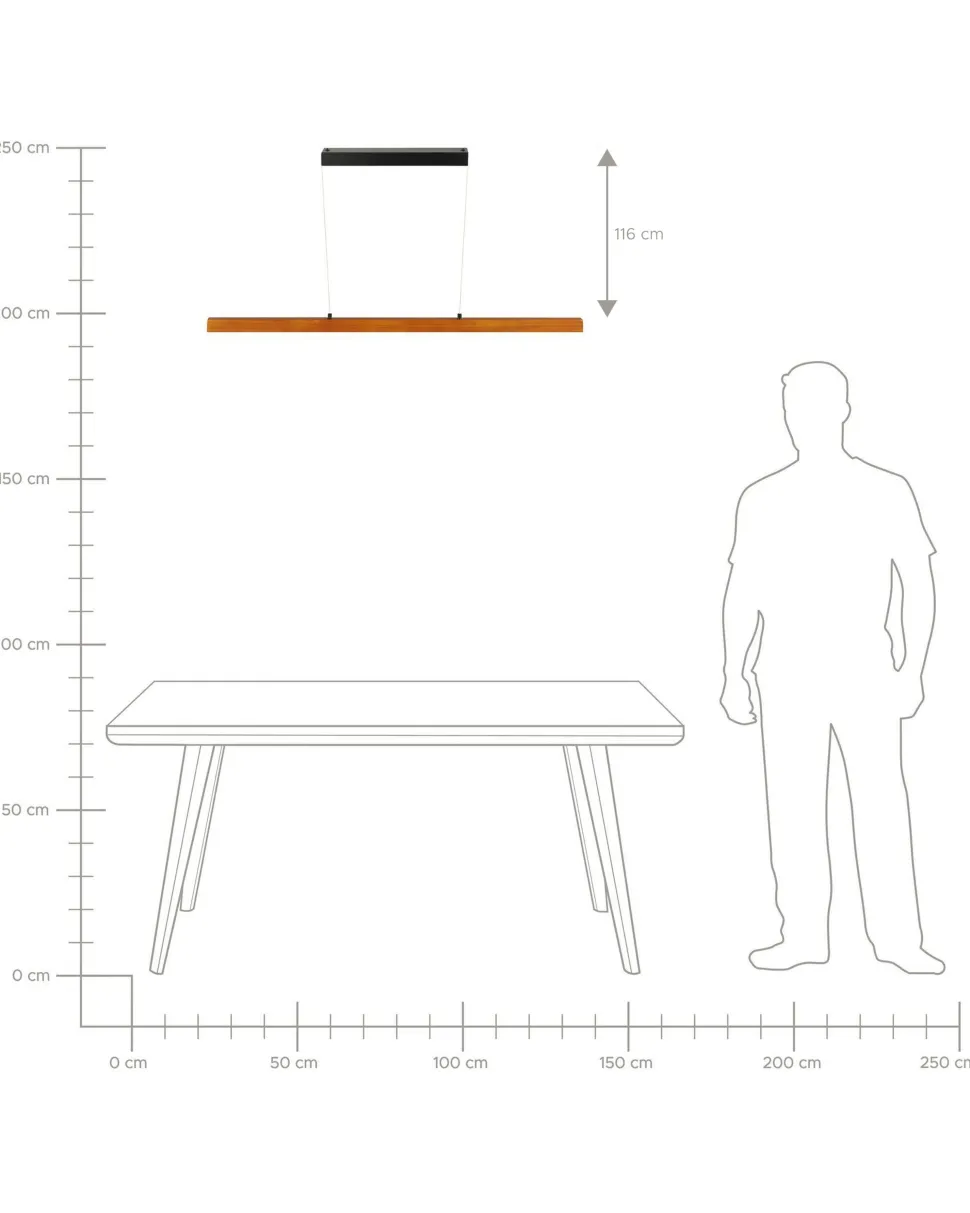 Candeeiro Suspenso Led Em Madeira Escura Stewarts