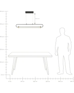 Candeeiro Suspenso Led Em Metal Preto Henry