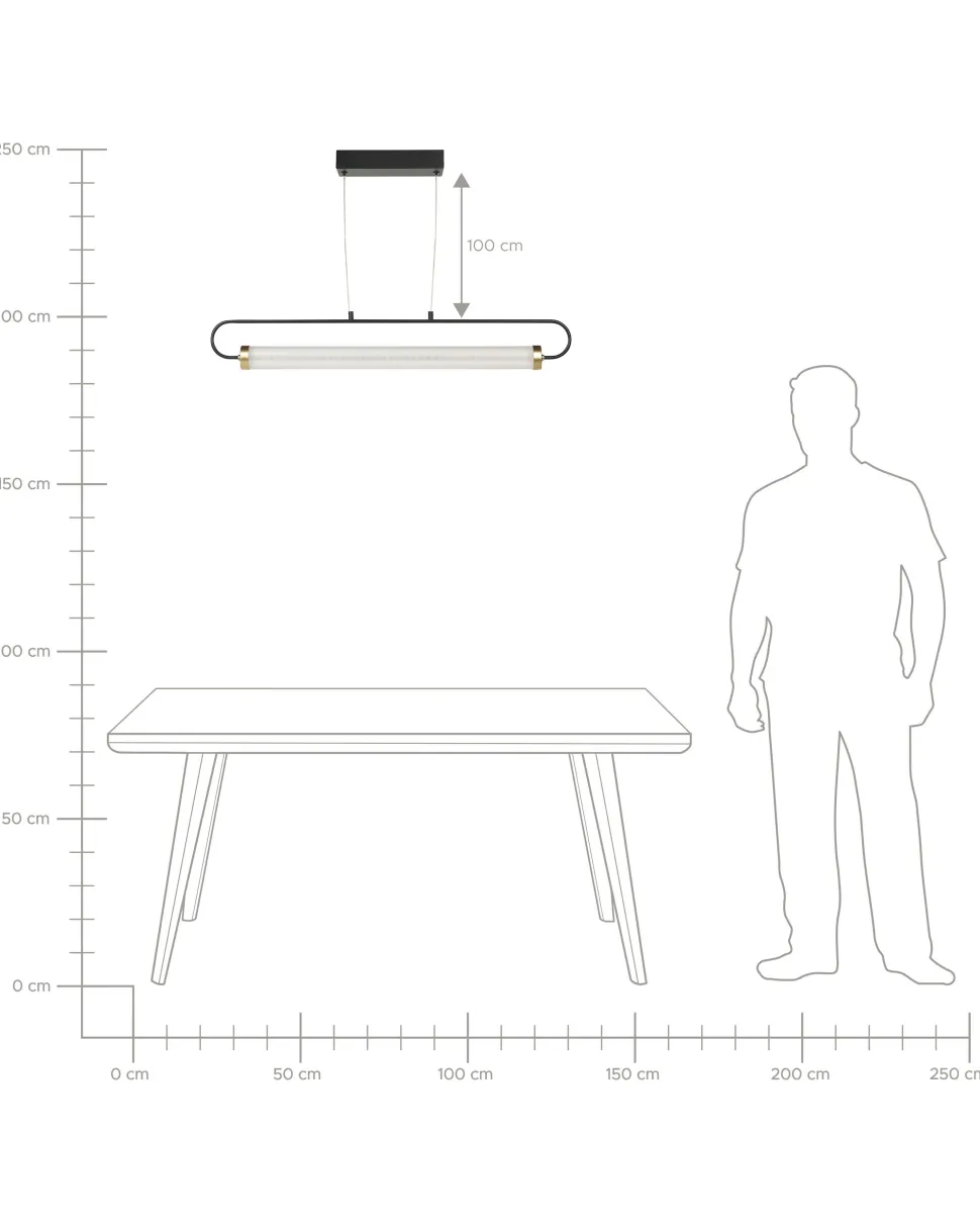 Candeeiro Suspenso Led Em Metal Preto Henry