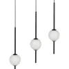Candeeiro Suspenso Para 3 Lampadas Led Em Metal Preto Shannon