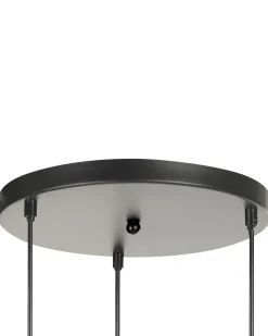 Candeeiro Suspenso Para 3 Lampadas Led Em Metal Preto Shannon
