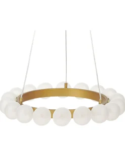 Candeeiro Suspenso Para 18 Lampadas Em Metal Dourado Georges