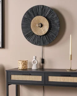 Candeiro De Parede Em Papel Preto 50 Cm Yaapi