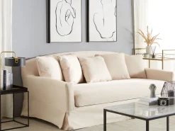 Capa De Sofa 3 Lugares Creme Gilja