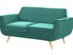 Capa Para Sofa De 2 Lugares De Veludo Verde Bernes
