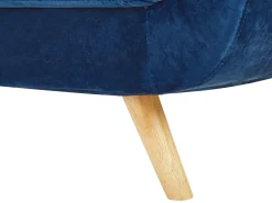 Capa Para Sofa De 3 Lugares De Veludo Azul Bernes