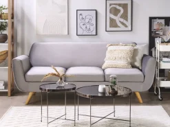 Capa Para Sofa De 3 Lugares De Veludo Cinzento Bernes