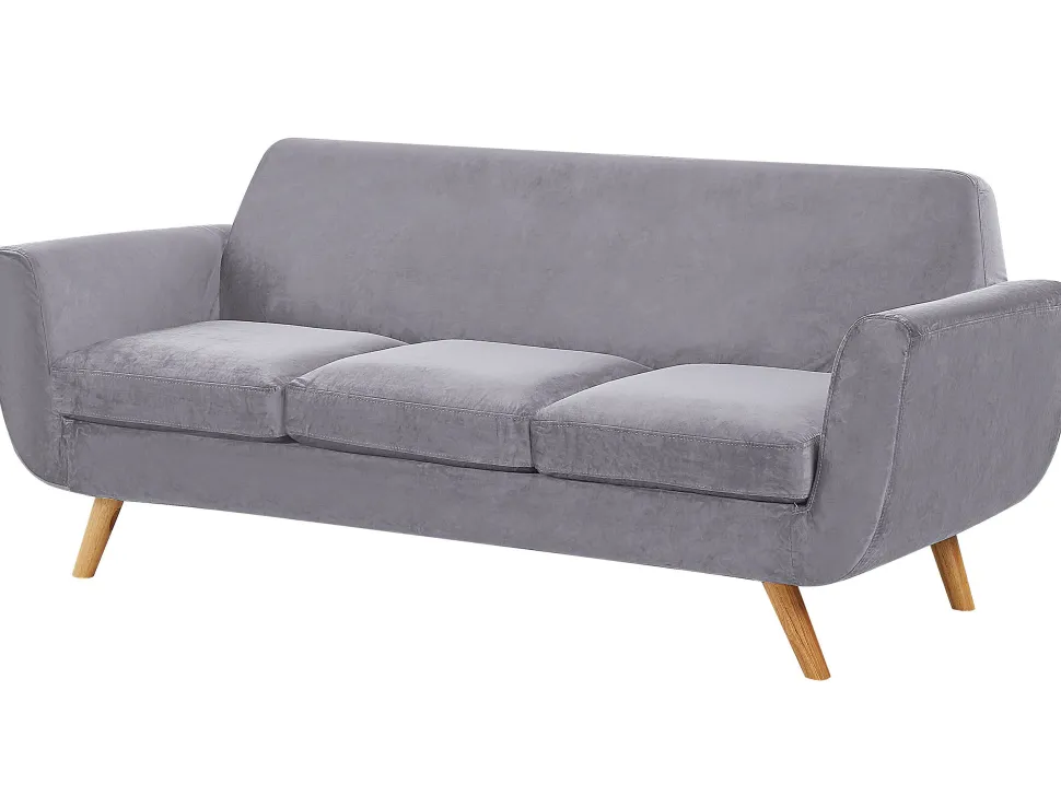 Capa Para Sofa De 3 Lugares De Veludo Cinzento Bernes