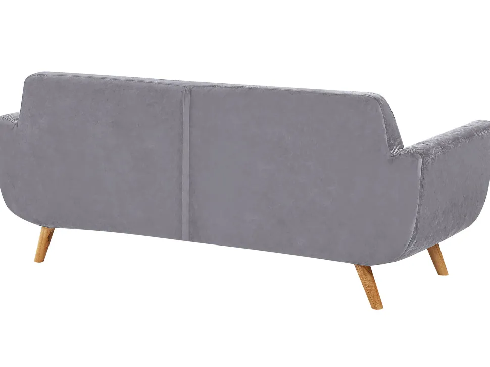 Capa Para Sofa De 3 Lugares De Veludo Cinzento Bernes