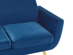 Capa Para Sofa De 2 Lugares De Veludo Azul Bernes