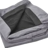 Capa Para Sofa De 2 Lugares De Veludo Cinzento Bernes