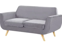 Capa Para Sofa De 2 Lugares De Veludo Cinzento Bernes