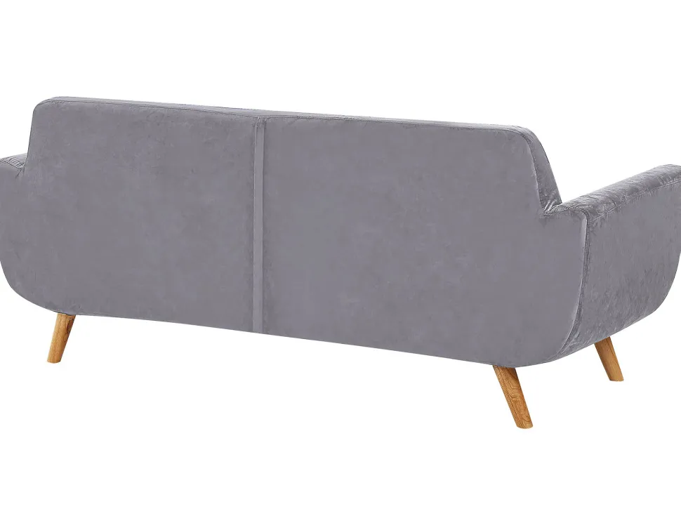 Capa Para Sofa De 2 Lugares De Veludo Cinzento Bernes