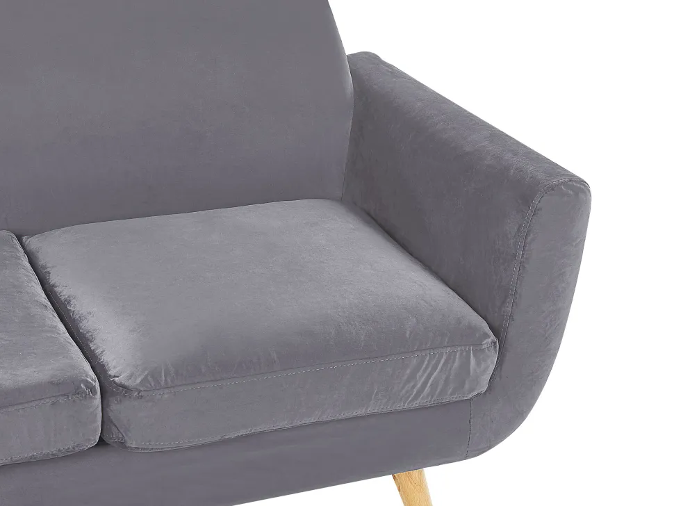Capa Para Sofa De 2 Lugares De Veludo Cinzento Bernes