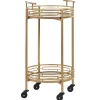 Carrinho De Bebidas Em Dourado Com Topo Espelhado Farley