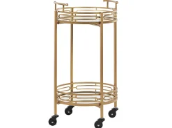 Carrinho De Bebidas Em Dourado Com Topo Espelhado Farley