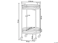 Carrinho De Bebidas Em Dourado Com Topo Espelhado Farley