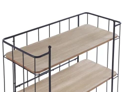 Carrinho De Cozinha Em Madeira Clara E Metal Preto Gabbs