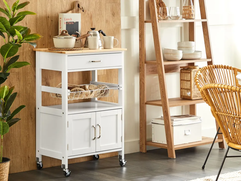 Carrinho De Cozinha Em Madeira Da Clara E Branco Lugo