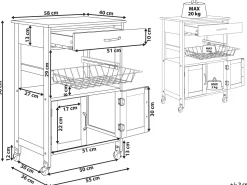 Carrinho De Cozinha Em Madeira Da Clara E Branco Lugo