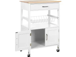 Carrinho De Cozinha Em Madeira Da Clara E Branco Lugo