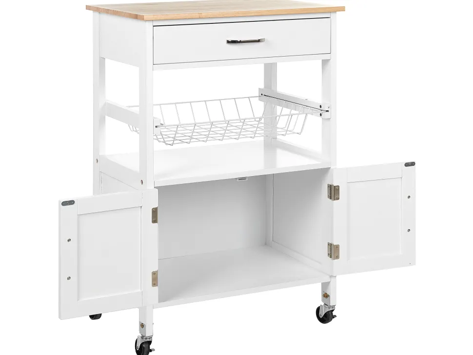 Carrinho De Cozinha Em Madeira Da Clara E Branco Lugo