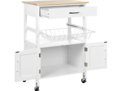 Carrinho De Cozinha Em Madeira Da Clara E Branco Lugo