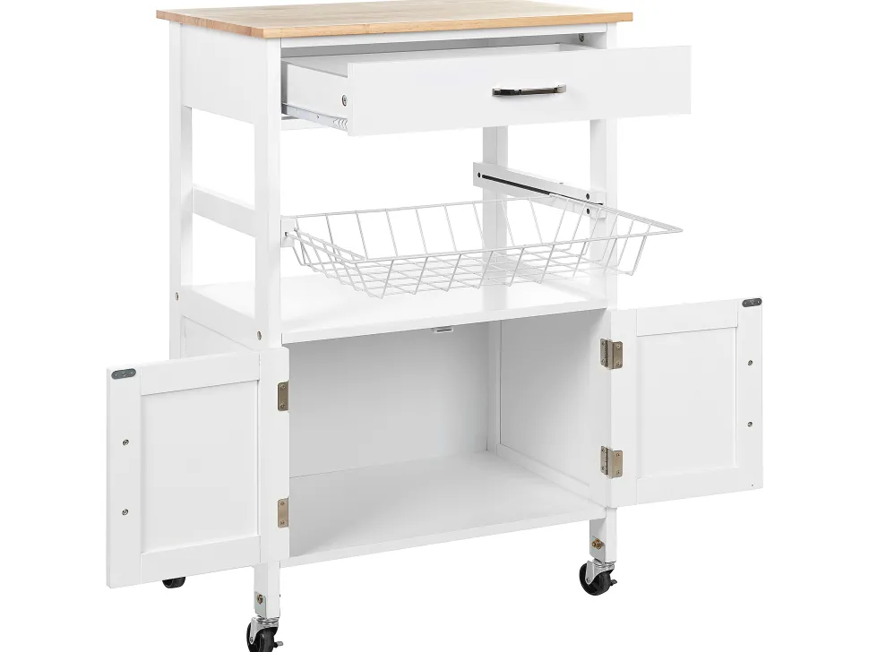 Carrinho De Cozinha Em Madeira Da Clara E Branco Lugo