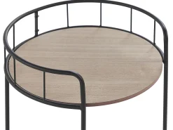 Carrinho De Cozinha Em Madeira Clara E Metal Preto Hiko