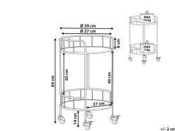 Carrinho De Cozinha Em Madeira Clara E Metal Preto Hiko