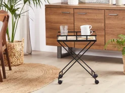 Carrinho De Cozinha Em Madeira Clara E Metal Preto Leoti