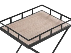 Carrinho De Cozinha Em Madeira Clara E Metal Preto Leoti