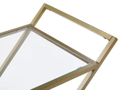 Carrinho De Cozinha Em Metal Dourado Com Tampo De Vidro Ivera