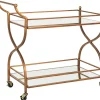 Carrinho De Cozinha Em Metal Dourado Larino